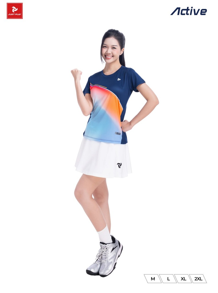 Ao_The_Thao_JUST_PLAY_Active_Nu_Xanh_Đen