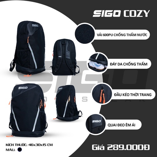 SPV041653 - Balo SIGO Cozy (Đen, freesize) 