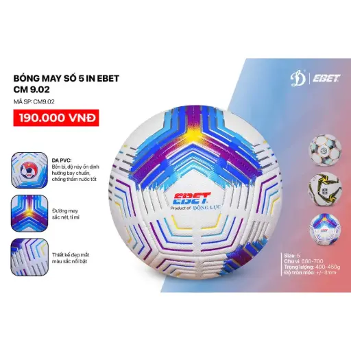 [SP001892] Bóng Đá ĐL Da PVC CM9.02 số 5 (nhiều màu)